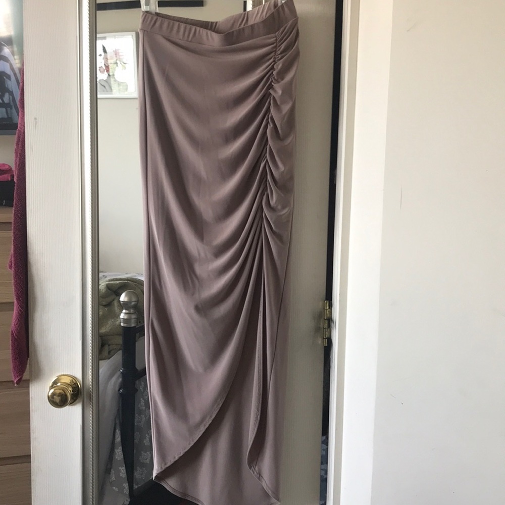 long, side slit skirt